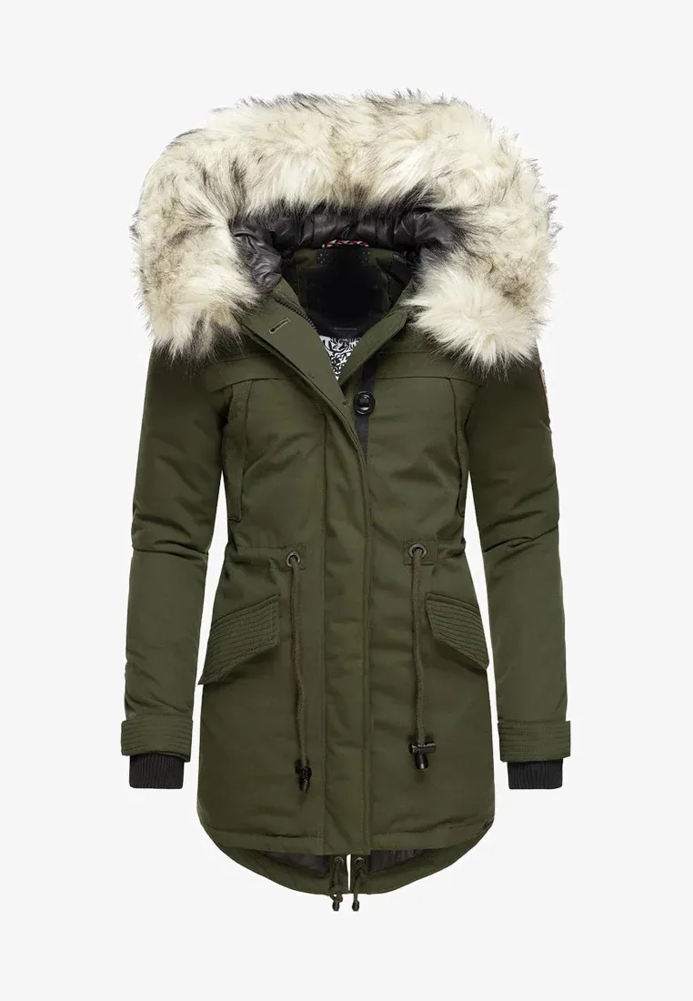 Warm winter ladies parka coat