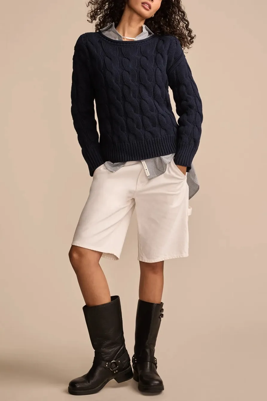 Cadet Navy Cable Sweater Pullover