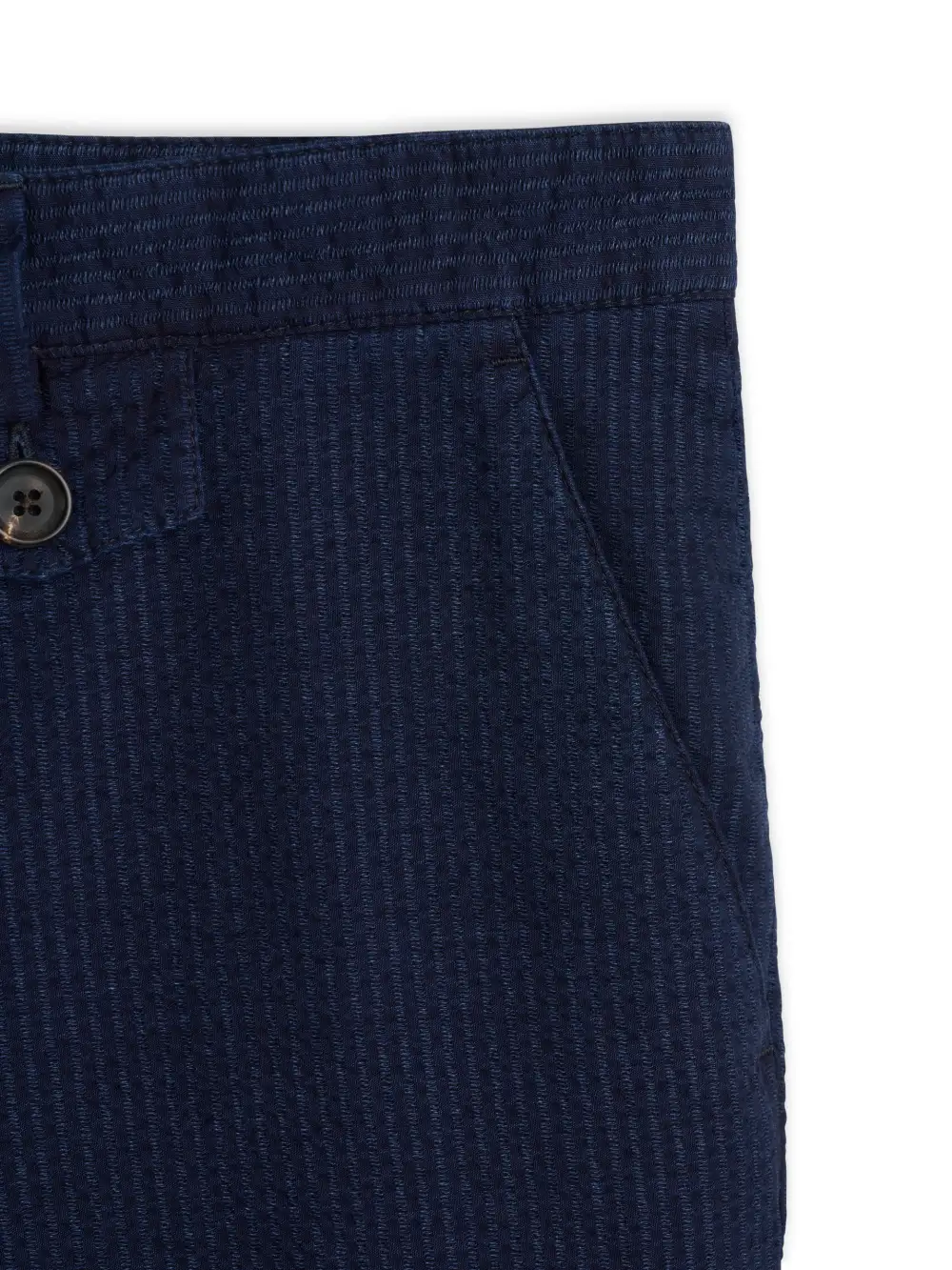 Indigo Cotton Casual Style Trousers