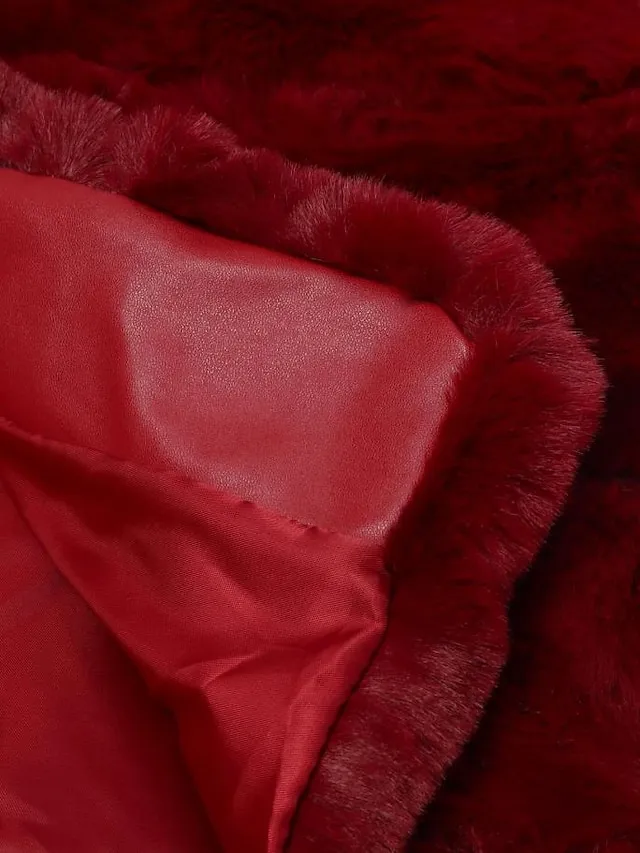 Women's Faux Fur Coat Regular Oversized Coat Sapphire Black Wine Dark Green khaki Party Party Fall Hoodie Regular Fit S M L XL XXL 3XL / Daily