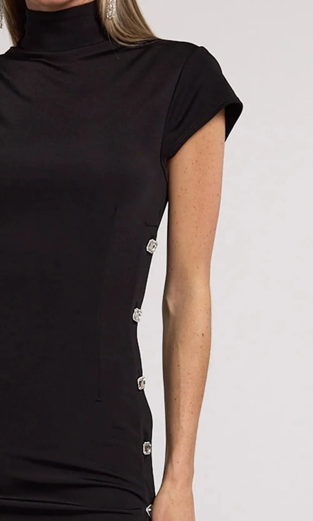 Side Slit Button Dress