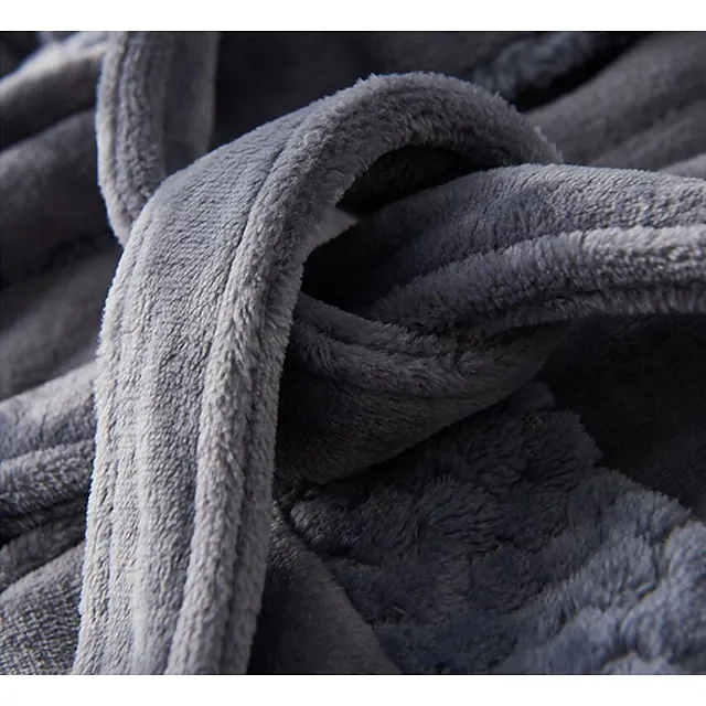 Women's Bathrobe Robes Gown Nighty 1 PCS Pure Color Warm Comfort Plush Robe Xmas Home Christmas Street Fleece Warm Lapel Long Sleeve Basic Belt Included Fall Winter White Pink