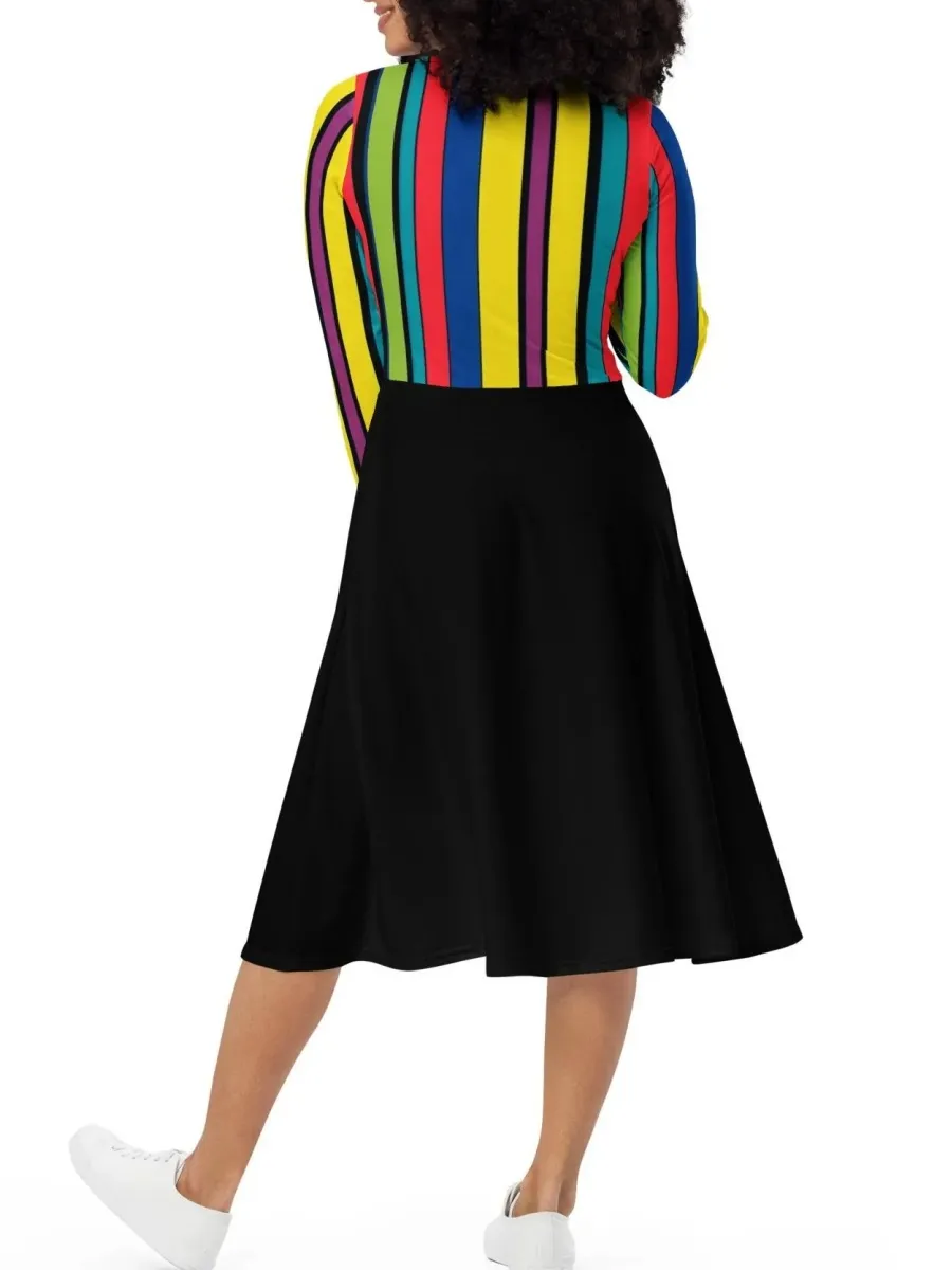 Bold Vertical Stripe Dress