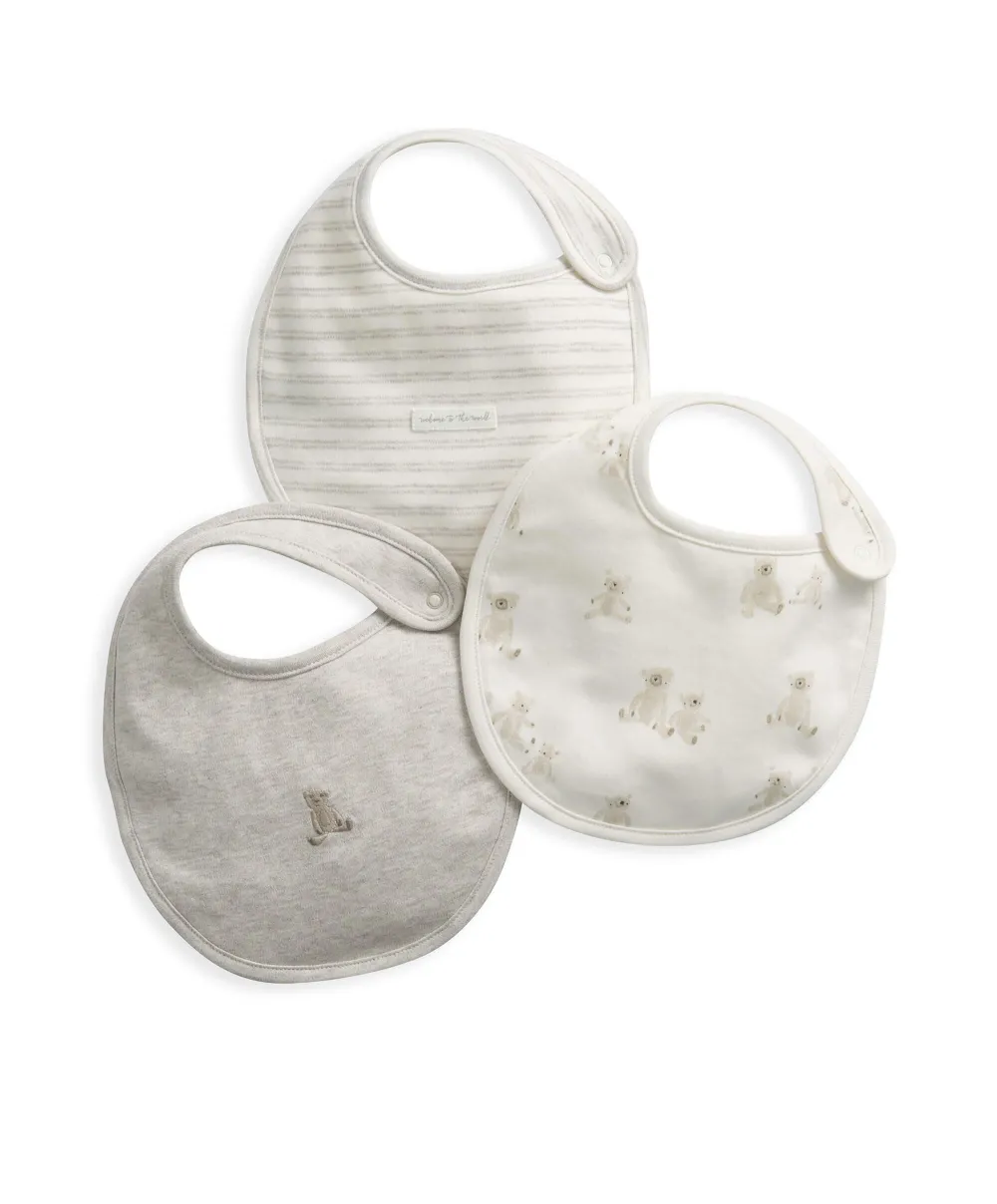 Teddy Bear Bibs (3 Pack) - One Size
