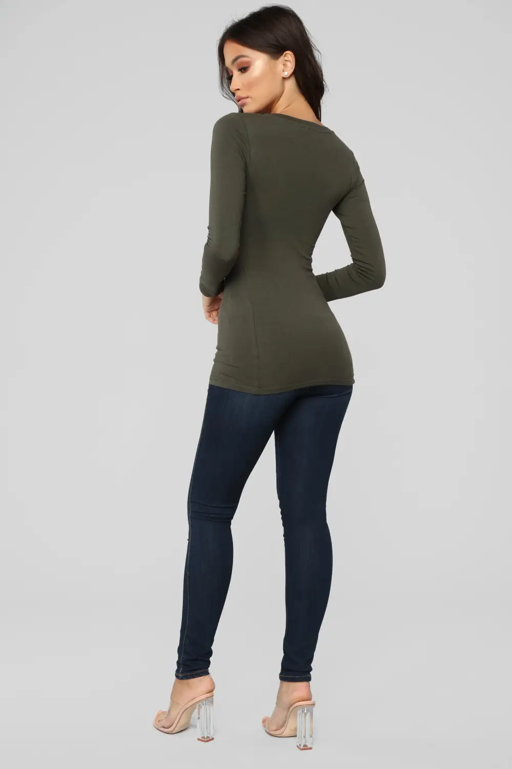 Briana Long Sleeve Top - Olive