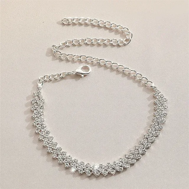 Anklet Personalized Stylish Artistic Women's Body Jewelry For Formal Date Classic Rhinestone Iron Gypsophila Silver