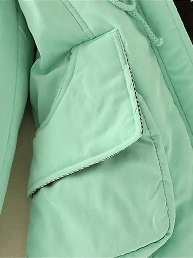 Women's Winter Coat Fleece Lined Parka Thermal Warm Windproof Puffer Jacket with Pocket Hooded Heated Jacket Fall Outerwear Drawstring Outdoor Street Fashion Casual Outerwear