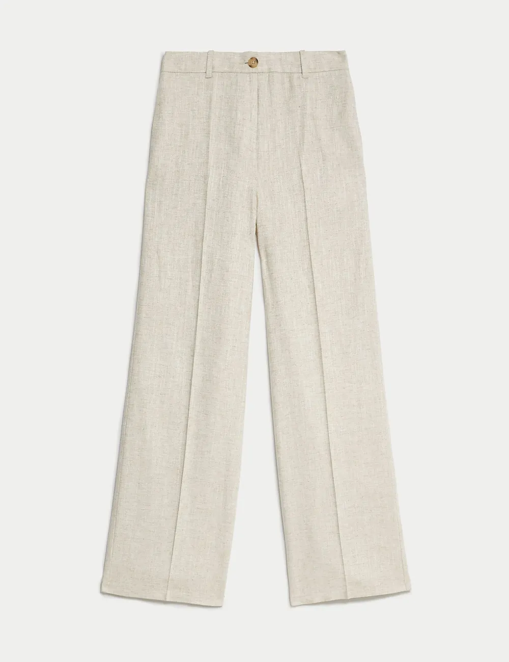 Dark Natural Wide Leg Drape Trousers