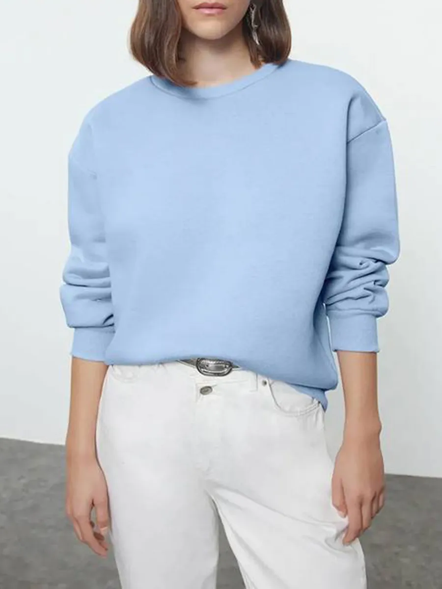 Casual Loose-Fit Crew Neck Sweatshirt
