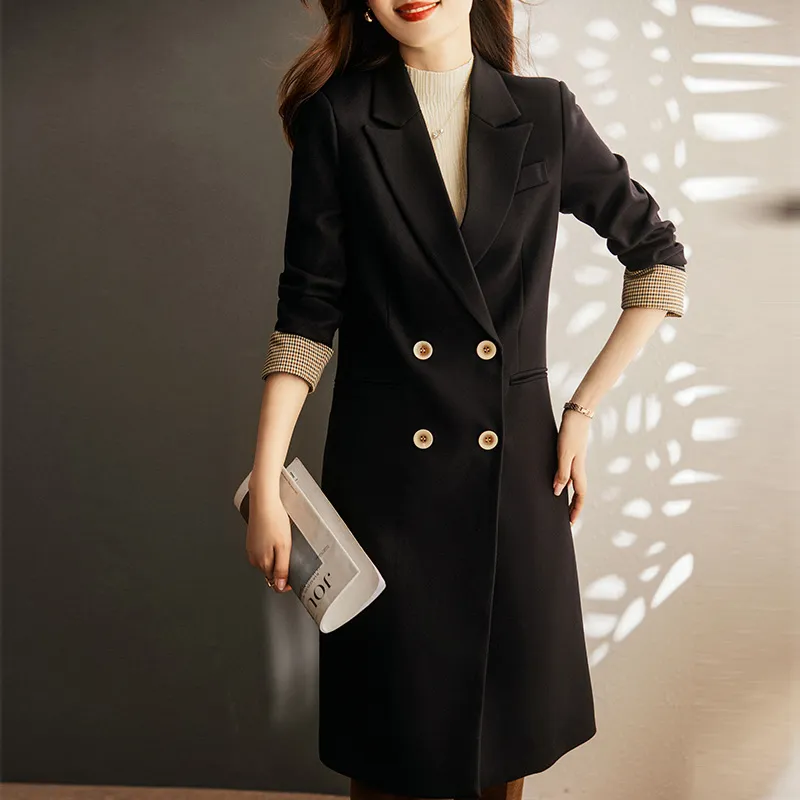 High-quality blue suit windbreaker coat