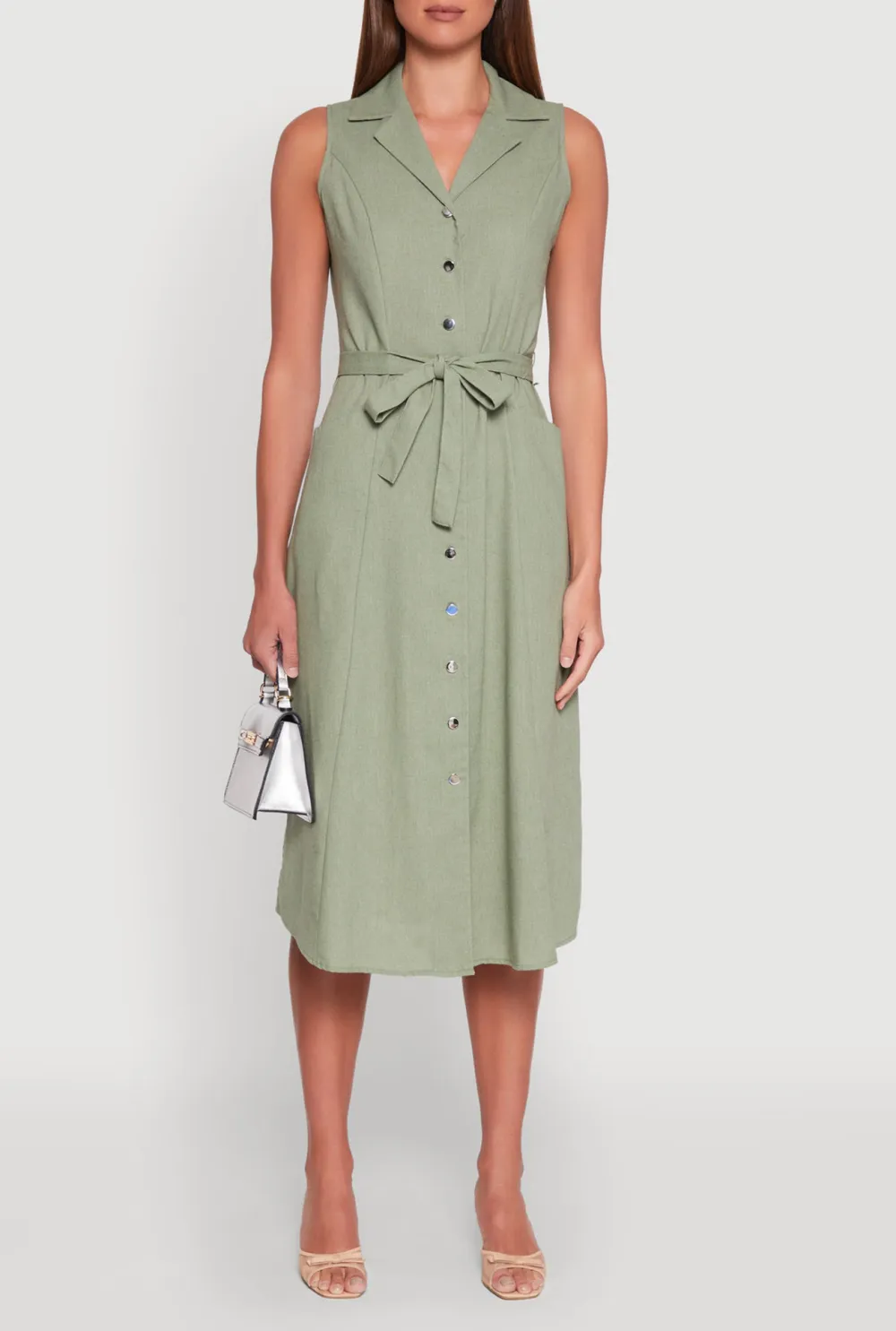 Sleeveless Flip Collar Dress