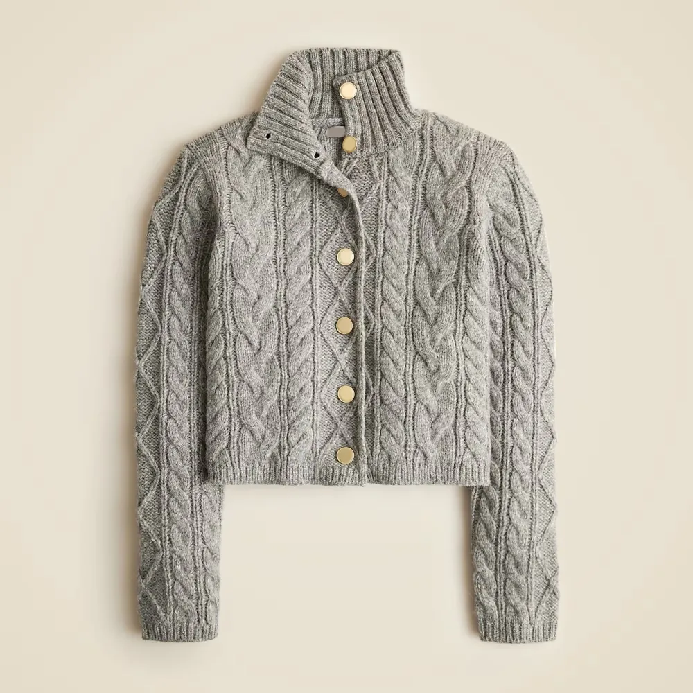 Cable-Knit Turtleneck Cardigans
