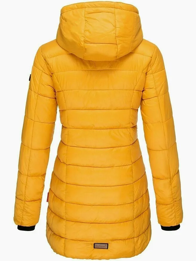 Women's Winter Coat Quilted Jacket Mid Length Puffer Coat Thermal Warm Parka with Pocket Fall Windproof Heated Coat  Zipper Hooded Lightweight Outerwear Long Sleeve Army Green Black