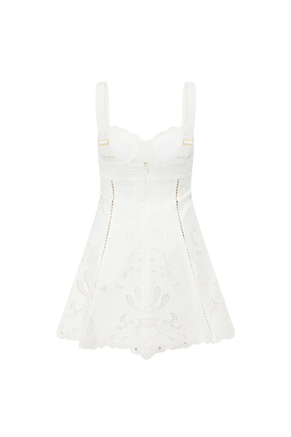Sweetheart Neckline Embroidered Mini Dress