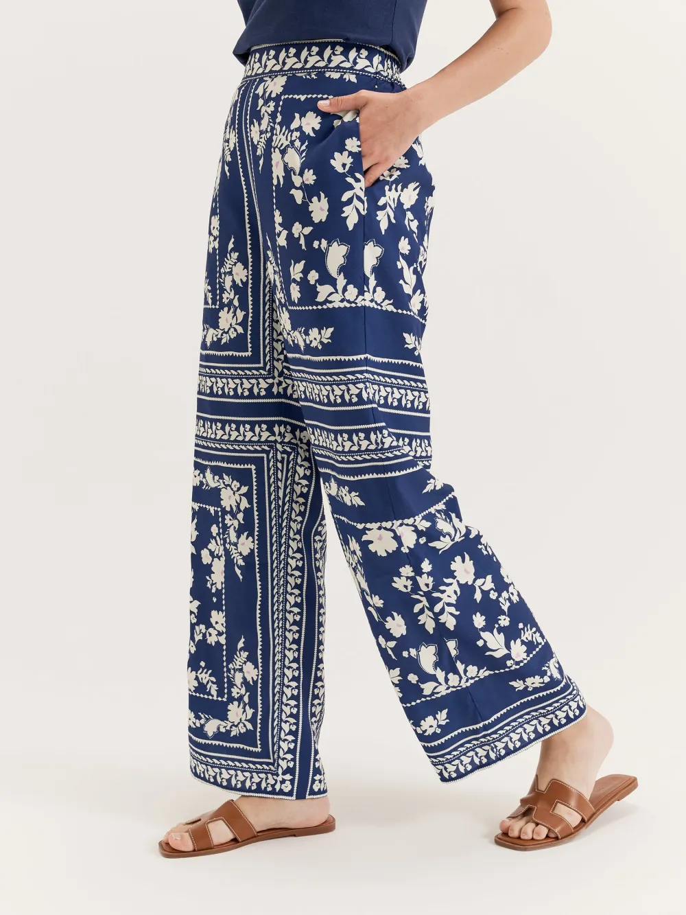 Deep Sea Blue Art Graphic Pants