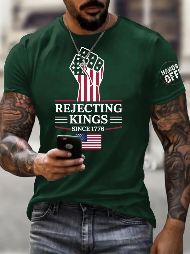 Men's Fashion Casual American Kingless Short-Sleeved T-Shirt