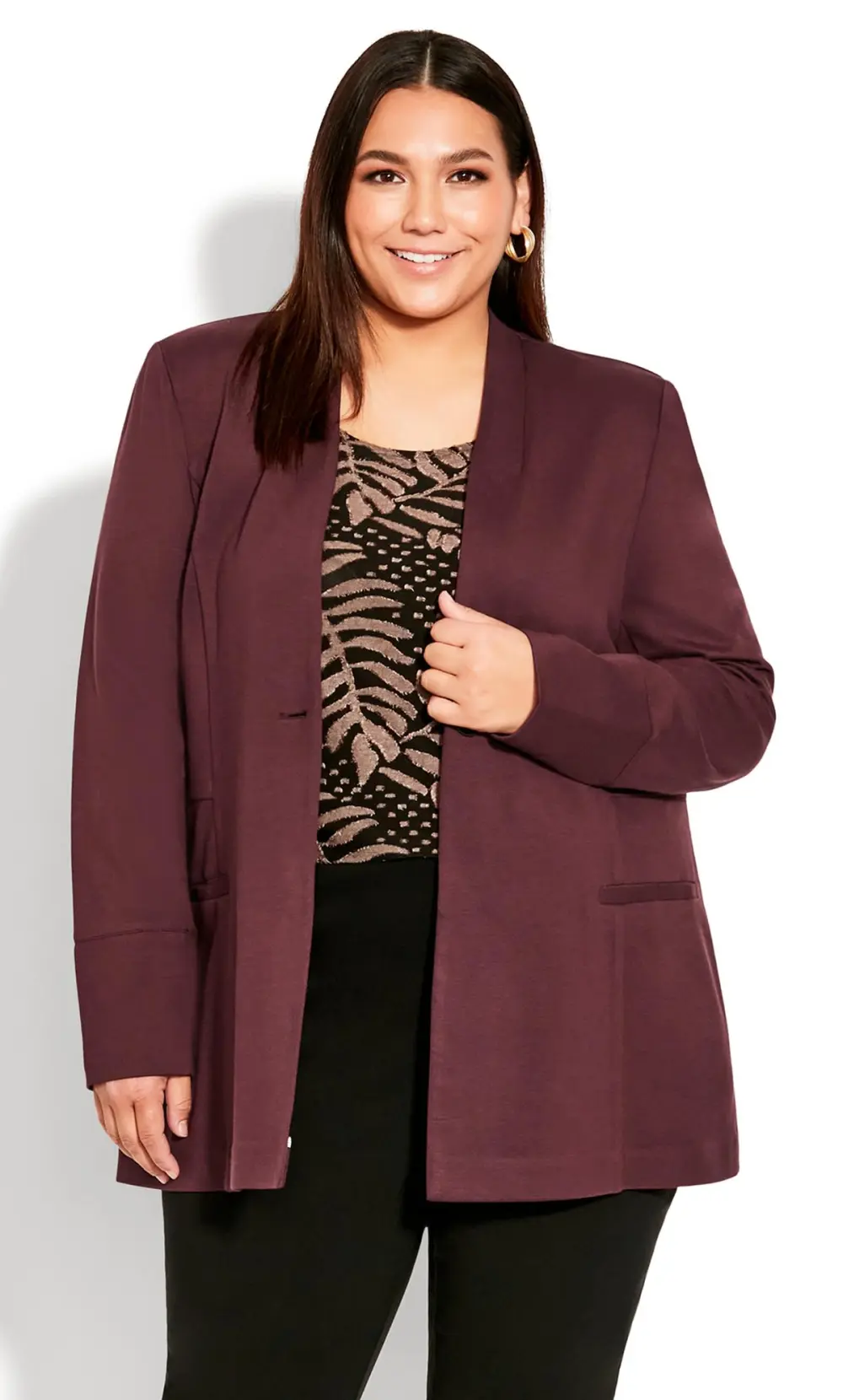 Evans Burgundy Red Blazer