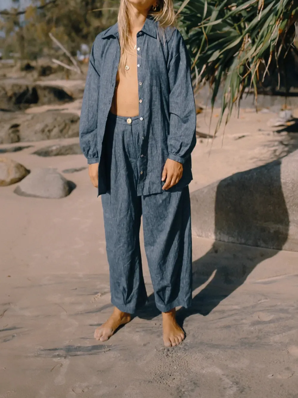 Casual Style Pant Navy Pinstripe Navy