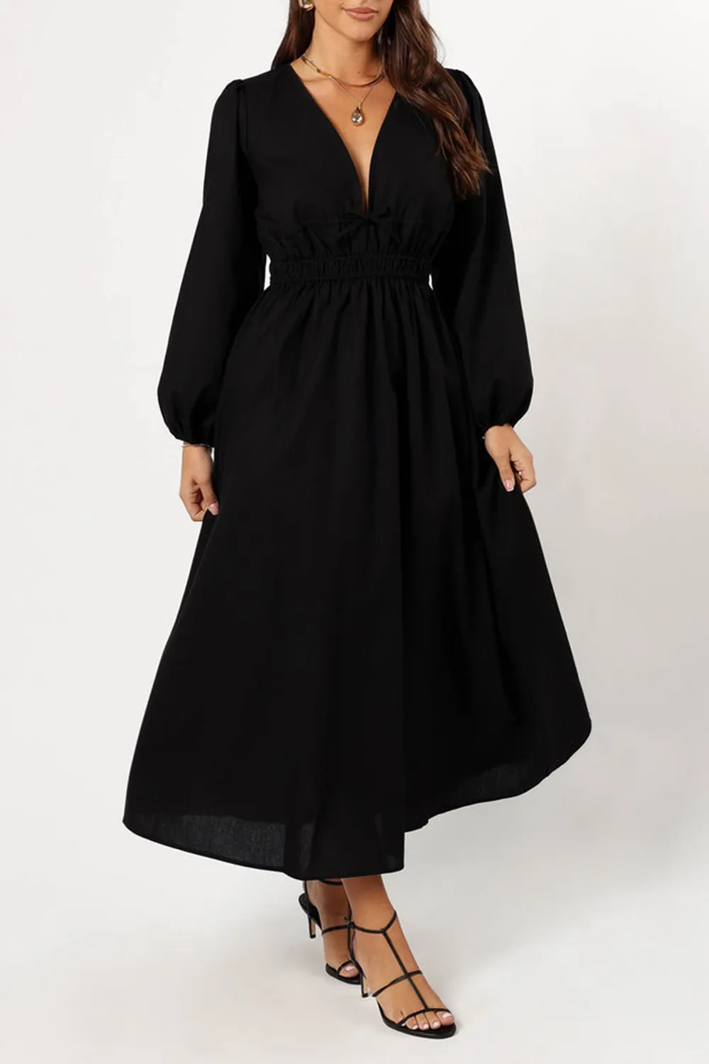 BLACK LONG SLEEVE MAXI DRESS