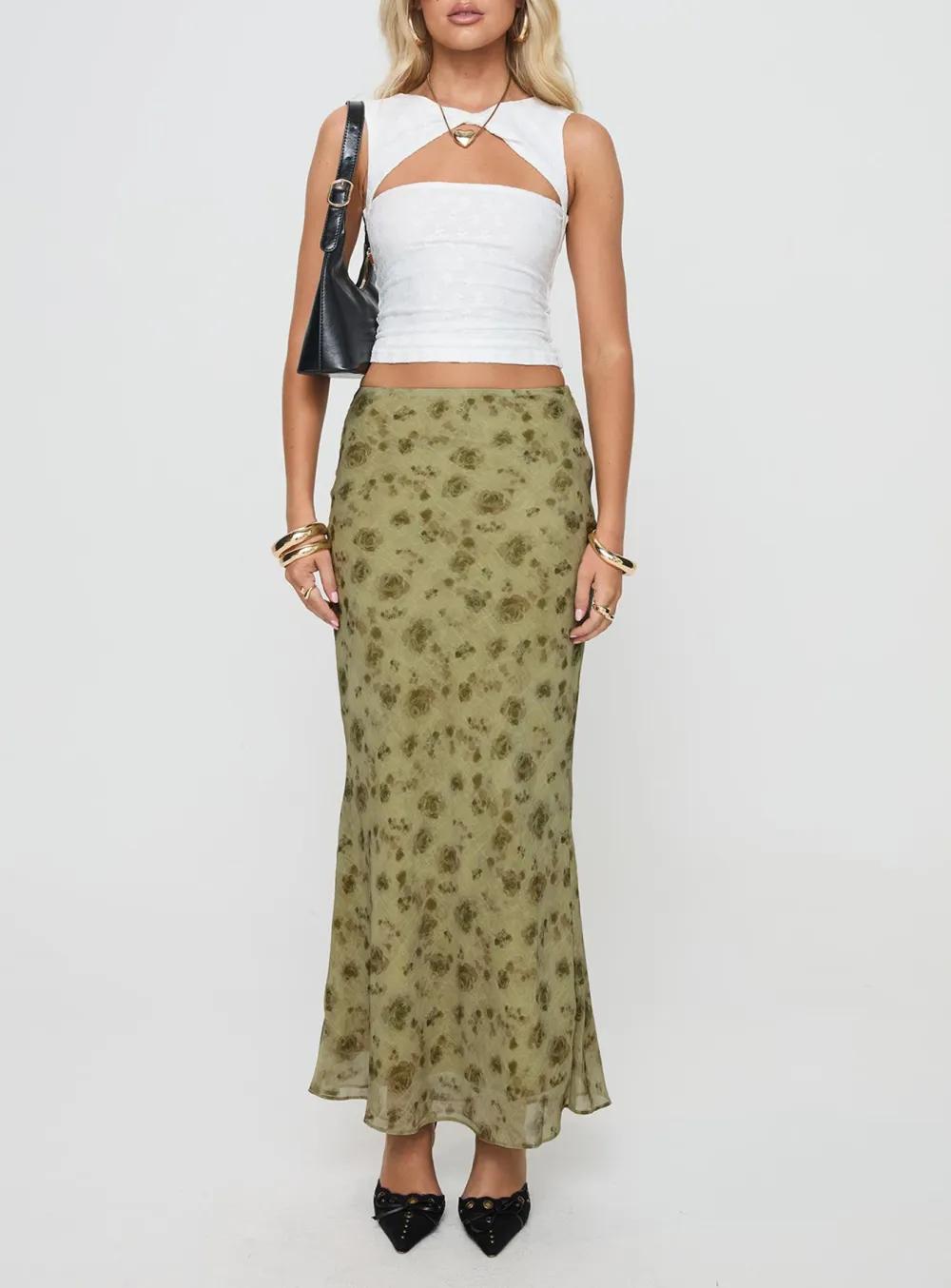 White Cut Out Twisted Tank Top