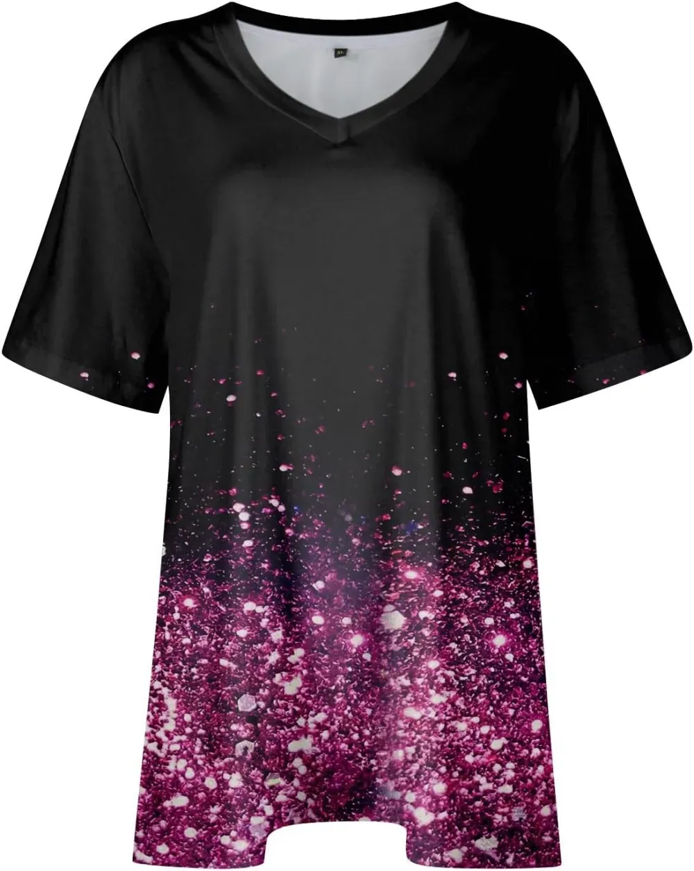 Plus Size Tops for Women Dressy Short Sleeve V Neck Shirts for Women Summer Tops for Women 2024 Floral Print Top