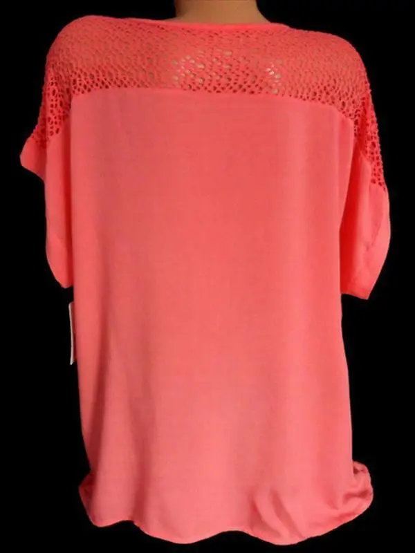 Woman Fashion Openwork Lace Shirt Tops Blouse