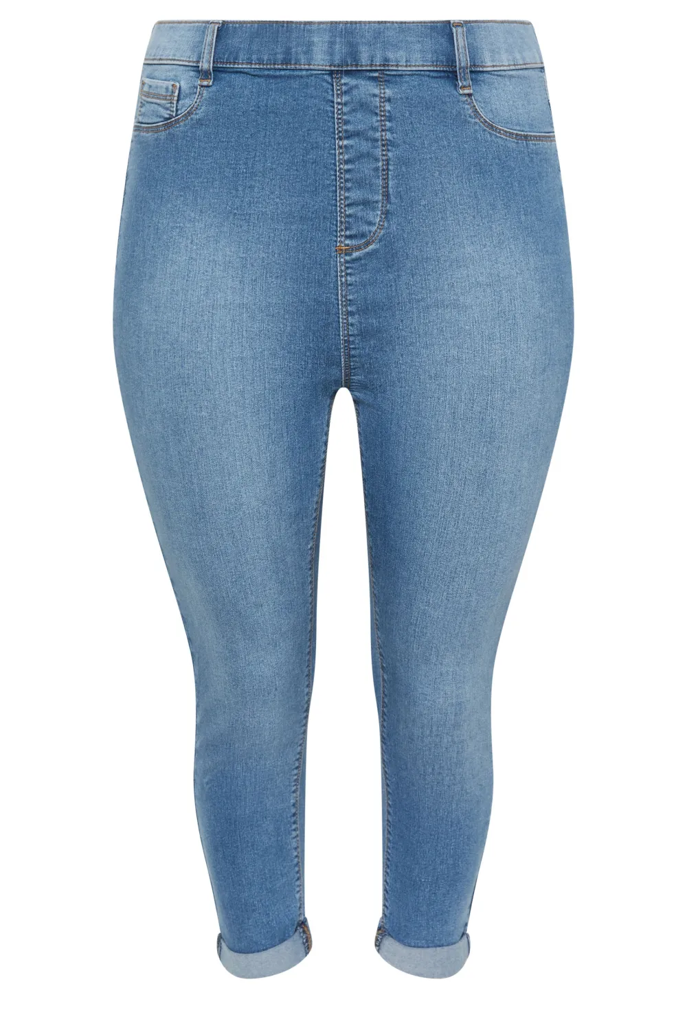 YOURS Curve Blue Turn Up Cropped GRACE Jeggings