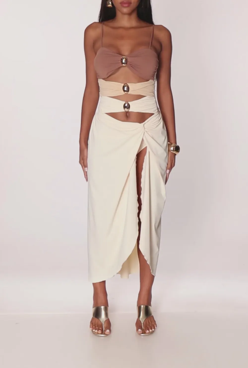 Pleated Bikini One-Piece Swimsuit