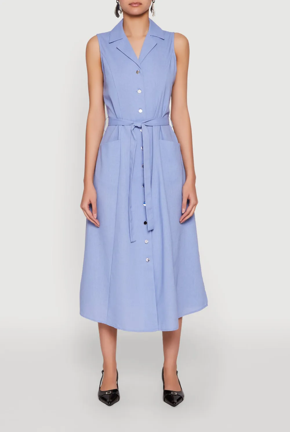 Sleeveless Flip Collar Dress