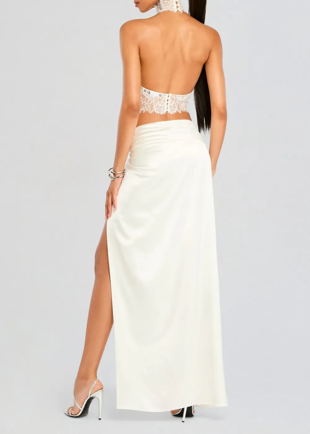 White Slit Maxi Skirt