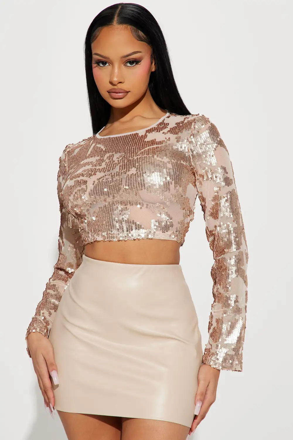 Up Till Sunrise Sequin Top - Gold