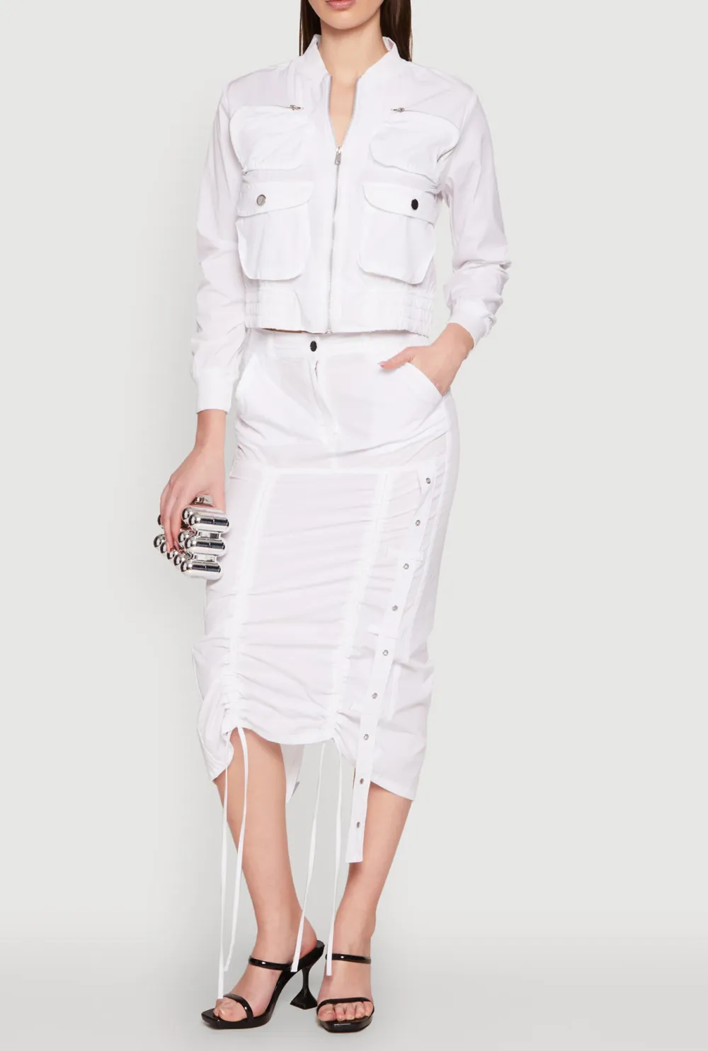 Mid Length Slit Skirt