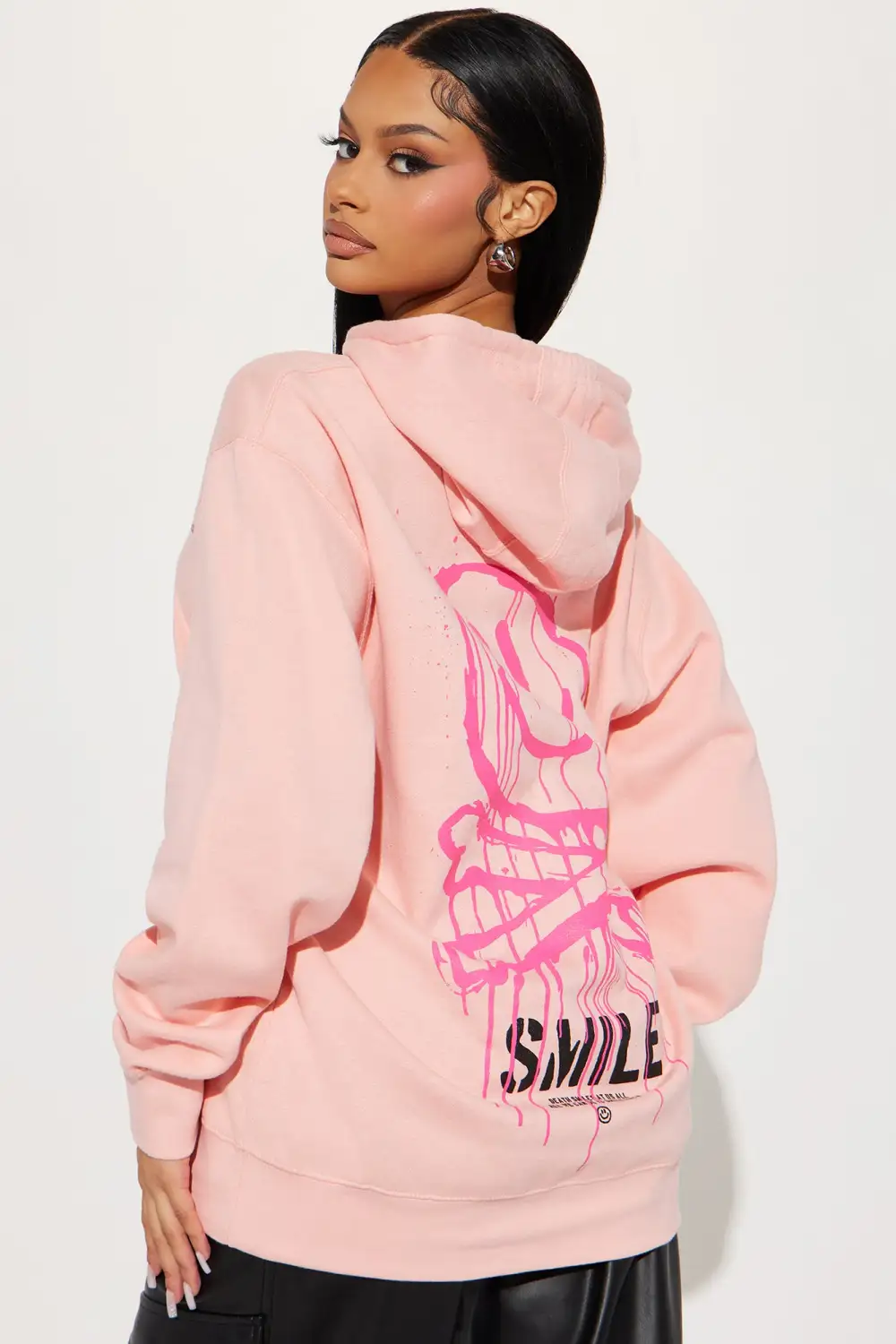 Smile Skeleton Hoodie - Pink