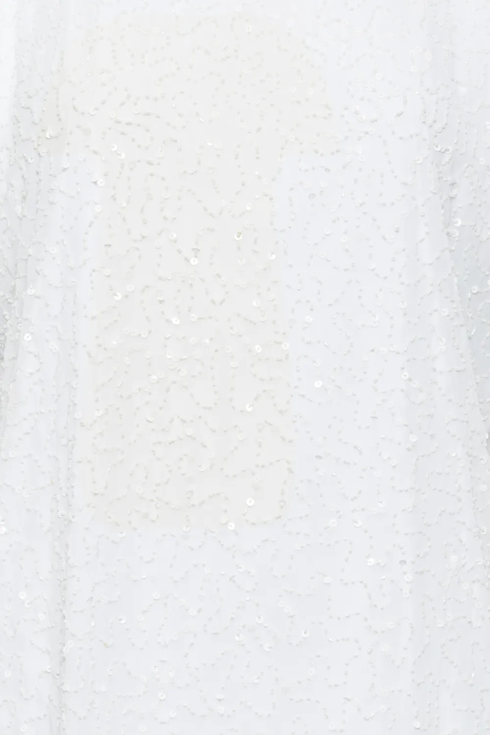 LUXE Curve White Sequin Hand Embellished Cape Dress