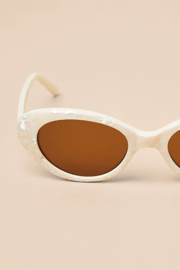 Sweet Girly Cream-Colored Versatile Sunglasses