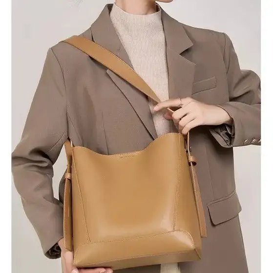 Roomy Leather Bucket Bag