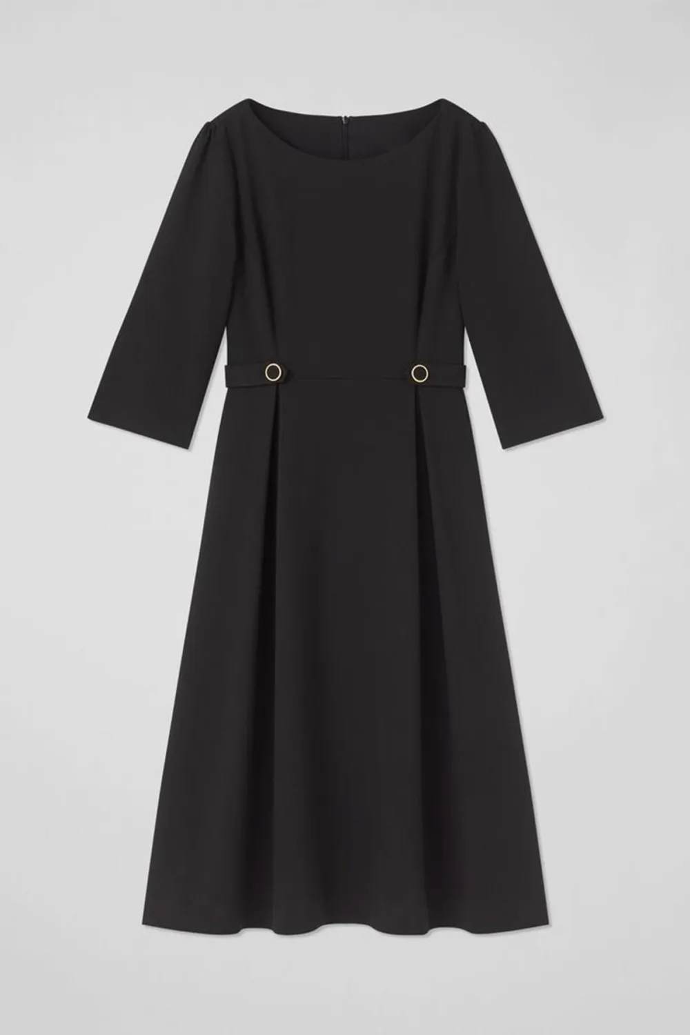 Black Belt Detail Midi Dress