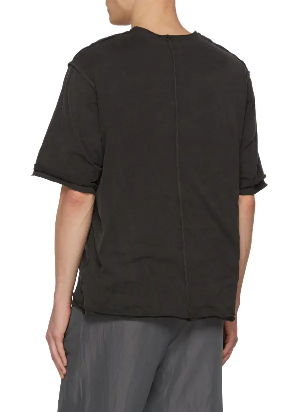 Simple Retro Niche Design Sense Crewneck Black T-Shirts