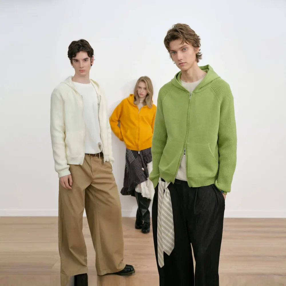 Multi-Color Anti-Pilling Loose And Simple Hooded Knitted Cardigan Sweater 2026, Fashionable, Trendy, Casual, Unisex, Versatile, And Preppy Style.