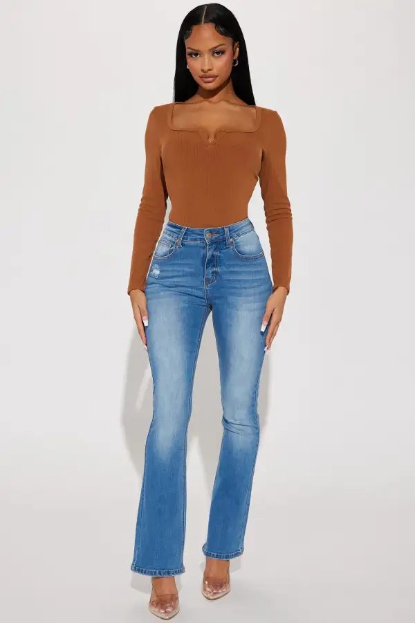 Eileen Scoop Neck Top - Brown