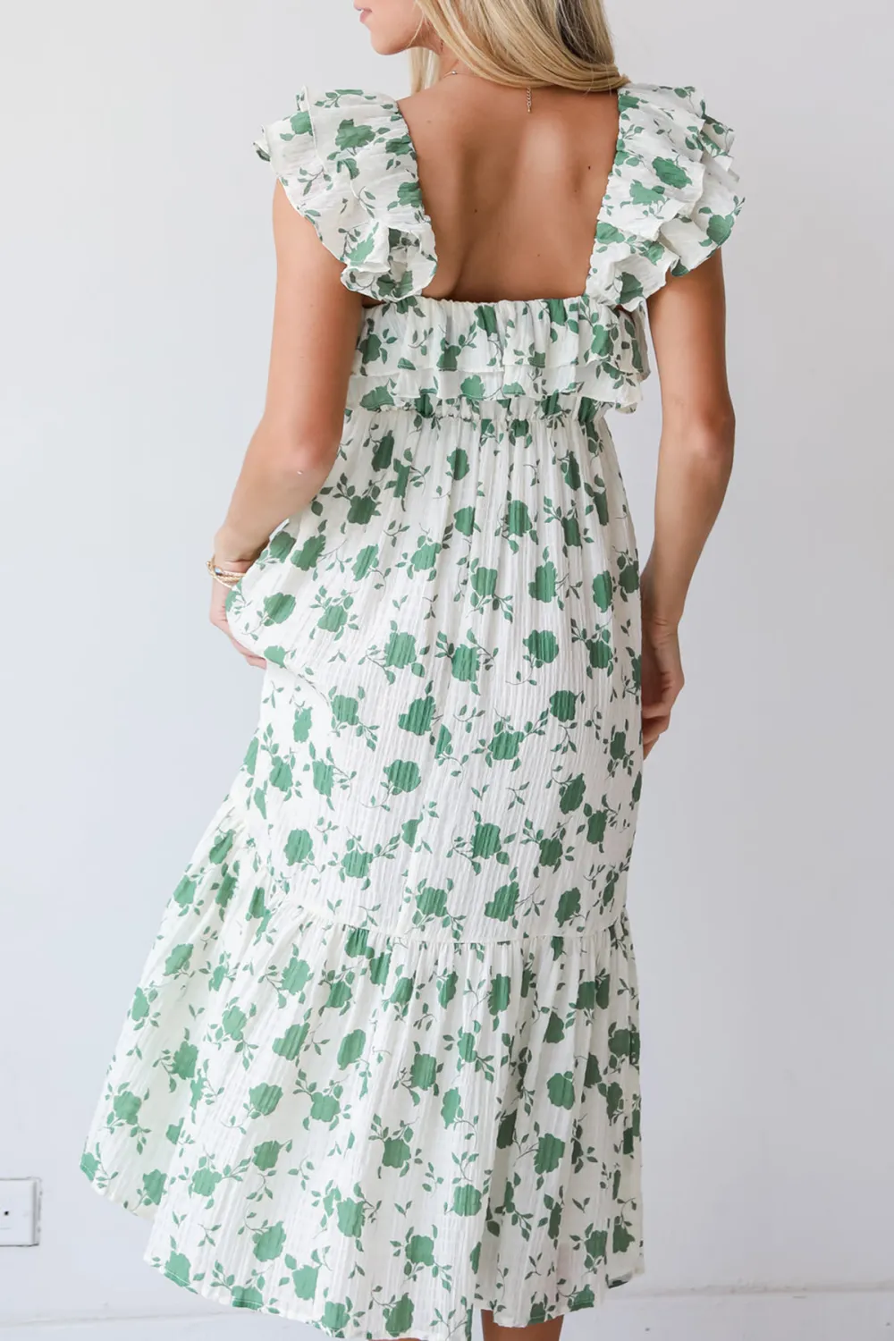 Fabulous Darling Green Floral Midi Dress