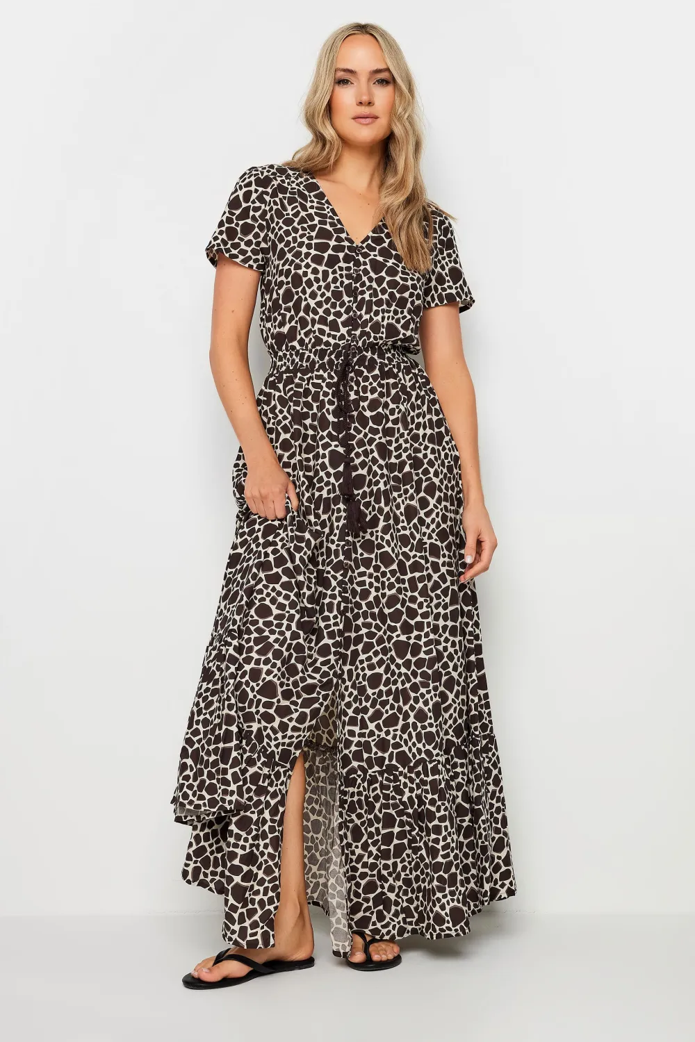 LTS Tall Natural Brown Animal Maxi Dress