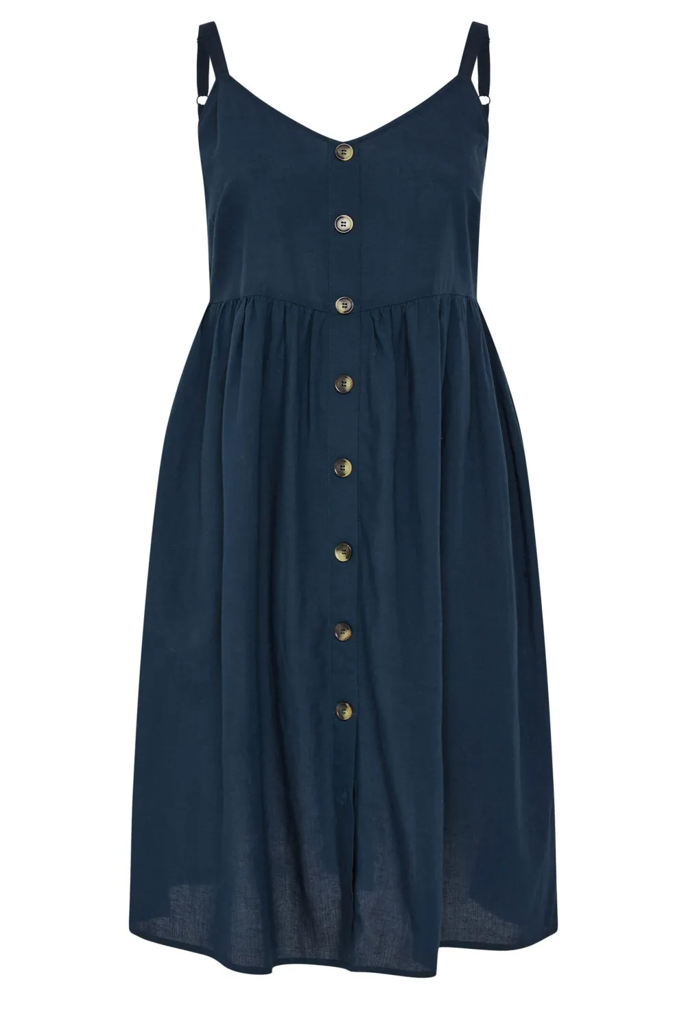 YOURS Curve White & Sage Green Stripe Sundress