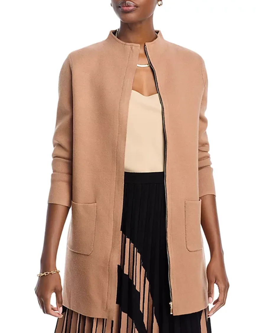 Long Sleeves Funnel Neck Coat