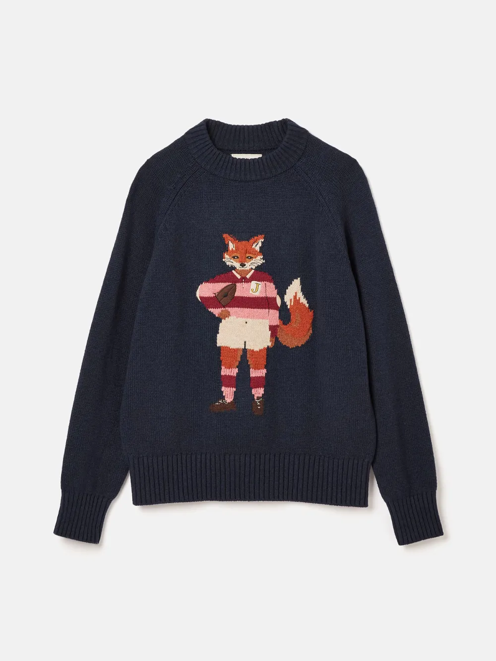 Dark Green Intarsia Fox Knit Jumper