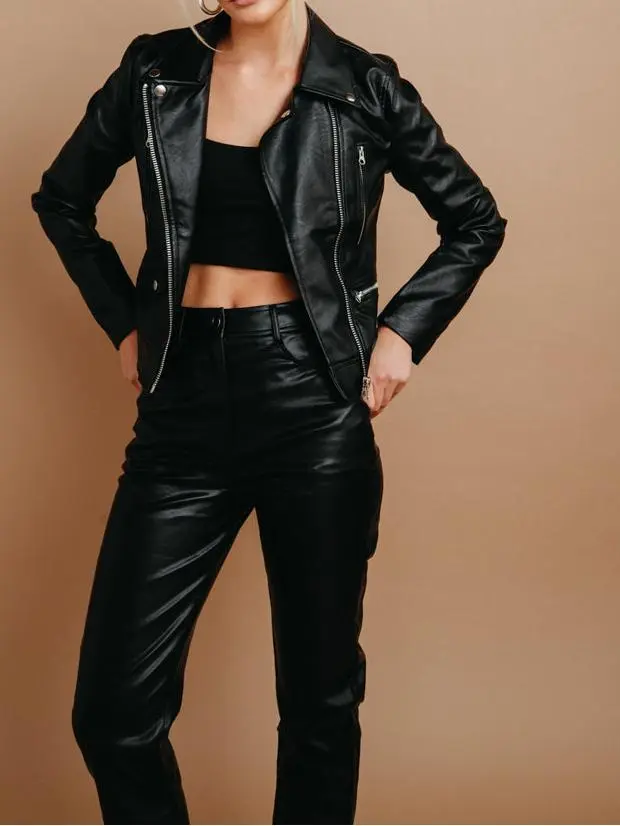 Pamela Faux Leather Jacket