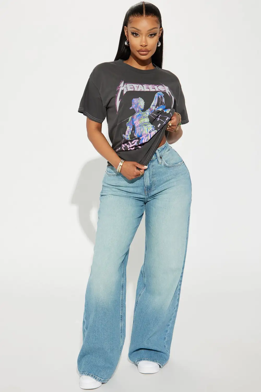 Metallica Justice For All Washed Tshirt - Black Wash