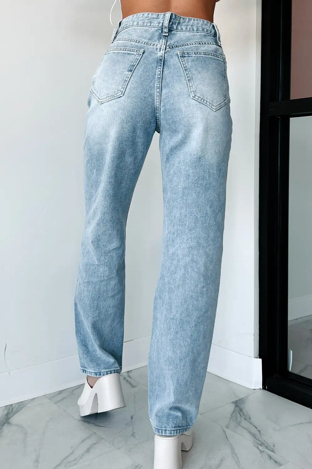 High Rise Straight Leg Jeans