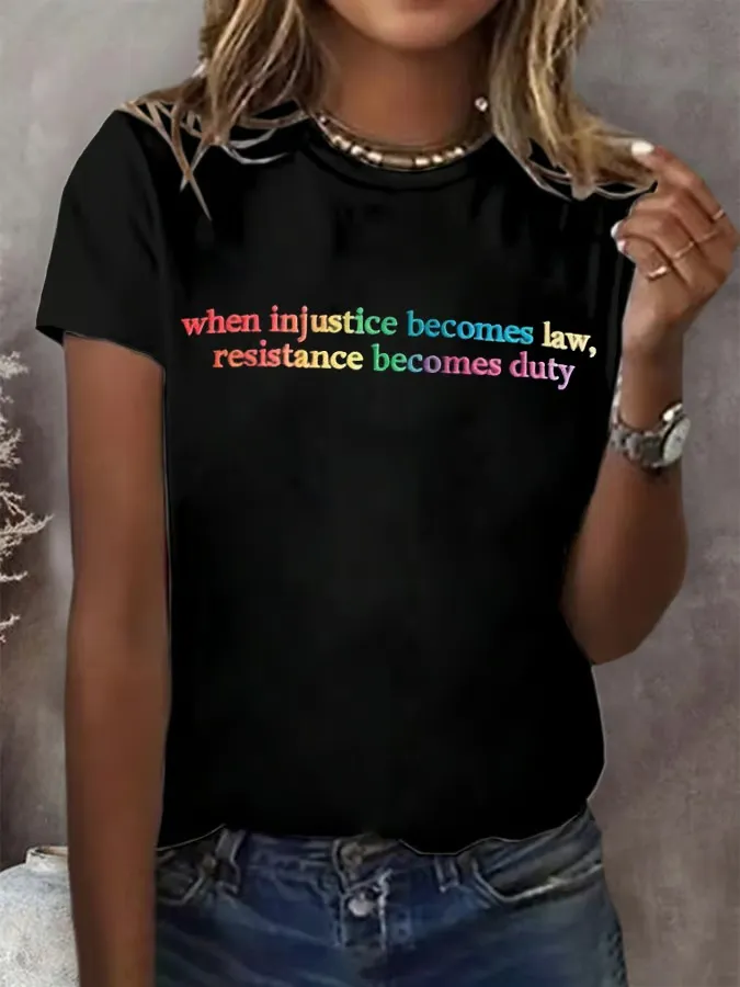 Women'S My Home Is In America But My Heart Is In Canada Printed Short-Sleeved T-Shirt