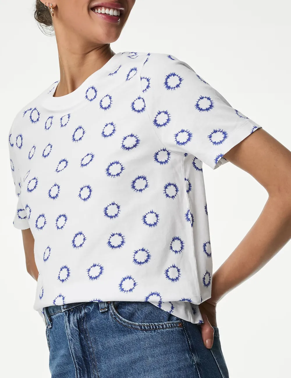 PolkaDot Printed Crew Neck T-Shirt